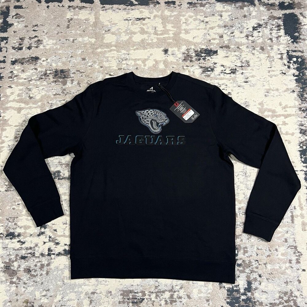 New NWT Men Sz L Jacksonville Jaguars NFL Sweatshirt Pullover Antigua Football